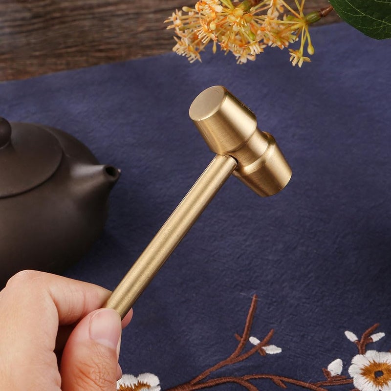 DIYEAH Mini Brass Hammer Multifunction Copper Hammer Golden Sledge Lobster Crab Mallet Nutcracker Screwdriver Hand Tools for Watchmaker Jewelers Supplies - Image 5